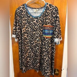 Leopard Print Shirt with Pocket